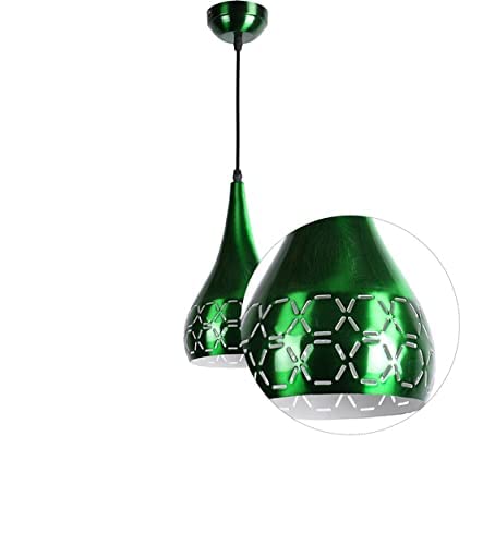 Image of GreyWings Metal Cut Hanging Light Ceiling Pendant Lamp, 6 inch Small, Green, Pack of 3