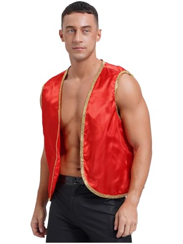 Lejafay Men Medieval Victorian Sleeveless Vest Gold Trims Figure Gothic Waistcoat Arabian Jacket Top3