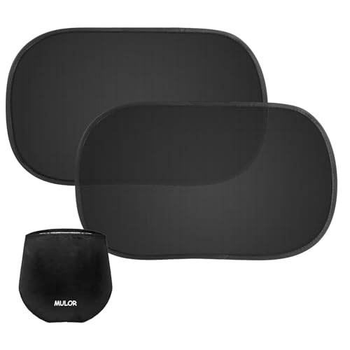 Mulor Pare-Soleil Voiture Adsorption électrostatique Pare-Soleil pour fenêtre latérale pour bébé Protection UV, 51×31 CM Taille Universelle Lot de 2