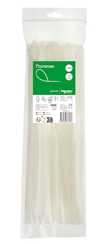 Schneider Electric Thorsman IMT46422 - Fascette Stringicavo In Poliammide, 370 X 4,8 Mm, Bordi Arrotondati Lisci, Autobloccanti, Trasparenti, Codice Articolo IMT46422 - 2
