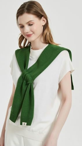 Women's Casual Knitted Sweater Shawl Wraps Tied Sleeves Collar Sweater Scarf Top Lightweight Shoulder Cape for Travel4