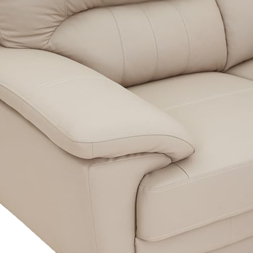 Image of Royaloak Milan Italian Half Leather 2 Seater Sofa | Genuine Body Touch Leather | High Backrest | Large Seating Space | Classic Tufting Design | Padded Armrests | Sturdy Solid Wood Frame