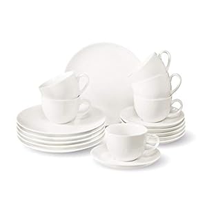 vivo by Villeroy & Boch Group – New Fresh Basic, koffie-set, 18-dlg., voor tot 6 personen, Premium porselein, wit