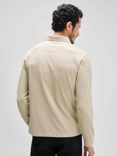 Image of XYXX Men's Solid Cotton Polo T-Shirt | Polo Neck Tshirts | Full Sleeves | Solid-Regular Fit