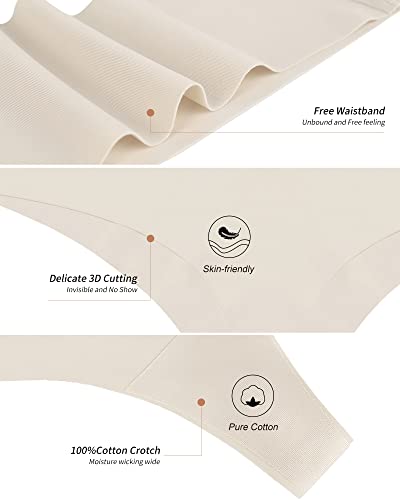 DEANGELMON Seamless Thongs for Women No Show Thong Underwear Women Comfortable Multiple Pack