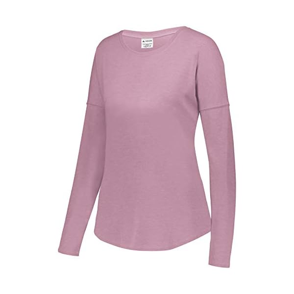 Augusta Sportswear Womens Lux Tri-Blend Long Sleeve Shirt, Dusty Rose Heather, M
