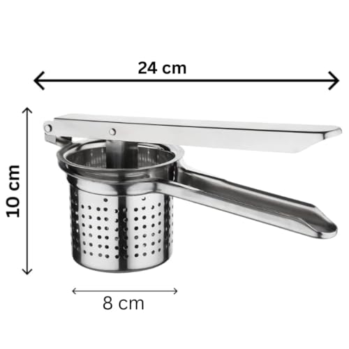 Image of Heavy Duty Manual Lemon Squeezer | Hand Press Citrus Juicer with Deep Bowl Design | Non-Slip Grip | Seed-Free Juice Extractor for Lemon, Lime & Orange | Kitchen Tool (silver)