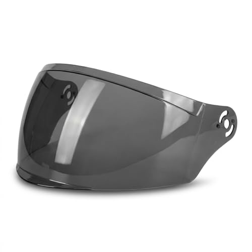 Loyoriwy Full Motorcycle Helmet Visor,Anti Fog Replacement Lens for Vintage & Retro Off-Road Helmets, Dirt & Trail Riding, UV Protection,Street Bike Helmet, Quick Release - FF701（Visor,Smoke）