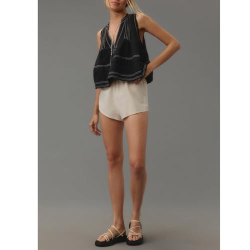 Women Y2k Embroidered Floral Swing Crop Tank Top Summer V Neck Linen Going Out Cropped Vest Beachwear3