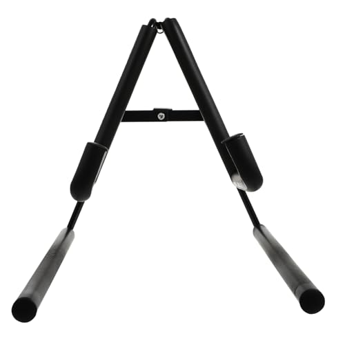 GALPADA 1Pc Foldable Ukulele Rack Skid Guitar Support with Protective Pad Durable Black Design for and Stability for Travel and Home Use