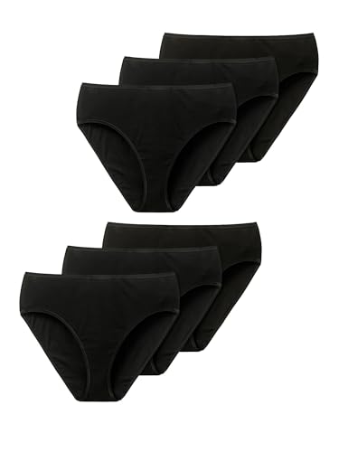 Slips Schiesser femme parfaits du bureau au sport lot de 6 essentials noir 38
