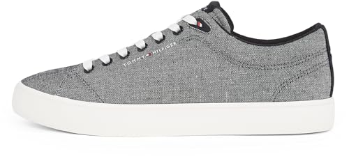 Tommy Hilfiger Herren Vulcanized Sneaker Core Chambray Low Top, Schwarz (Black), 42