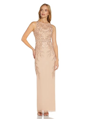 Image of Adrianna Papell Women's Beaded Column Long Dress