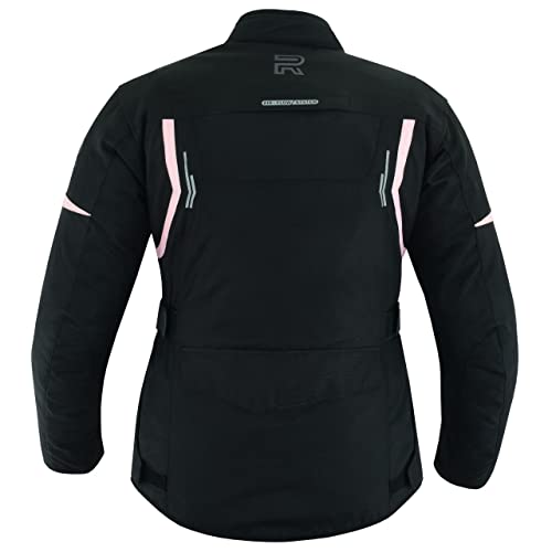 RS Motorradjacke für Damen, Textil, Winter, wasserdicht, mit CE-Protektoren, Rosa, XXL