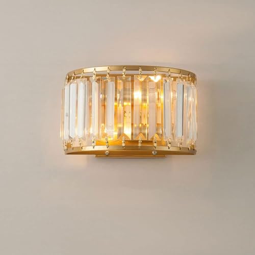 Lámpara de pared de cristal transparente de alta calidad con acabado oro E14 2