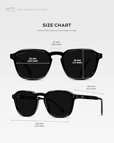 Image of WearMe Pro Men's Polarized Square Sunglasses - Wide Fit, Retro Style, UV400, Lightweight Frame for Driving & Daily Wear