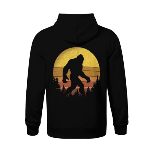 Kids Retro Bigfoot Believer Silhouette Sasquatch Hide And Seek Vintage Boys Girls Lightweight Kangaroo Pocket Hoodies3