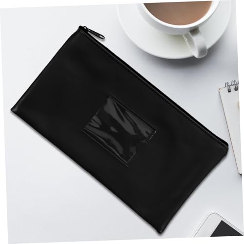 Uonlytech 2Pcs Window Zipper Storage Bag for Money Checks and PU Leather Cash Wallet with Card Holder Multifunctional Coin Wallet for Easy Organization 6