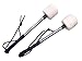 Jiayouy A Pair of Bass Drum Mallets Timpani Mallet Felt Mallets Sticks with Stainless Steel Handle Percussion Marching Band Accessory Larger Felt