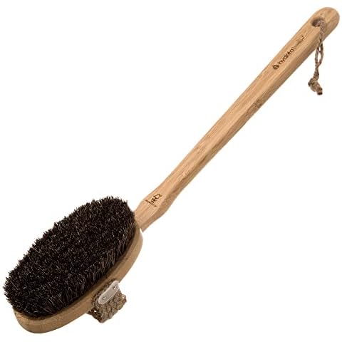 Hydrea London Bamboo Body Brush with Detachable Handle Cover