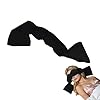 Weighted Sleep Mask Blackout Eye Cover, Blocking Sleep Eye Mask, Double-Sided Use, Adjustable Straps, Weighted Eye Mask for Deep Sleep, Relaxation, Napping (Black, Both Side Velvet)