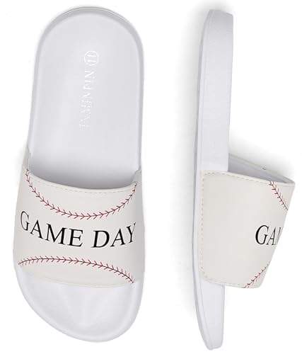 Image of INMINPIN Kids Boys Girls Ball Sprots Slides Sandals Ultra Comfortable Beach Pool Shower Shoes House Slide Indoor Outdoor for Sports Fan
