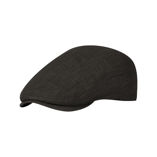 POUDAY Flat Caps for Men Newsboy Cap Linen Mens Hats Breathable Golf Hat Lightweight Cooling for Summer