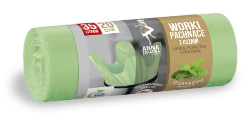 Anna ZARADNA ST-AZ-038091 - Bolsas de basura con asas, 35 l de grosor, 20 unidades, aroma a menta Cover