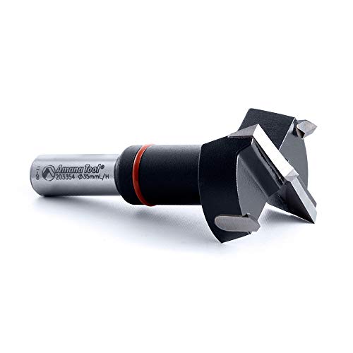 Amana Tool - 203354 Carbide Tipped Hinge Boring Bit L/H 35mm Dia x 70mm Long x 10mm Shank
