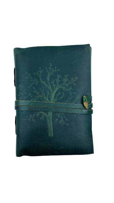 OVERDOSE Deckle Green Leather Tree Journal