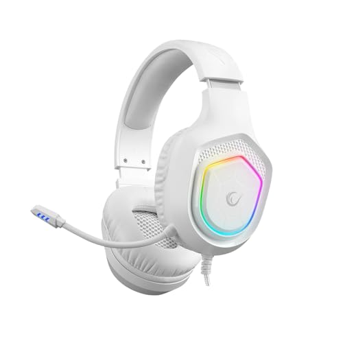 Rampage RM-K90 Wired Gaming Headset with Microphone – RGB Headphones with Mic, 50mm Drivers, Noise-Canceling for PC, PS4, PS5 & Laptop Gaming