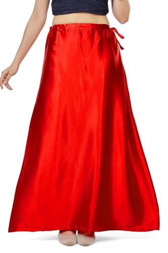 Image of Madhu Fashion Women's Satin Saree Petticoat Saree Underskirt