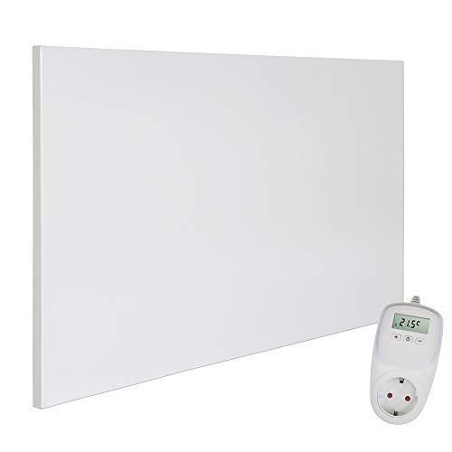 VIESTA® Infrarot Wandheizung mit Thermostat [INKL. TH10 THERMOSTAT] – Infrarotheizung Wandmontage Heizkörper – Carbon Crystal Infrarotheizung – Paneel Badezimmer geeignet – (Modell H600-600W)