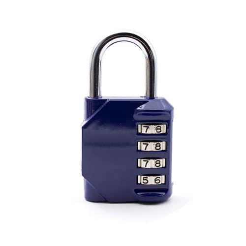 Image of 4 Digit Combination Lock for Gym /Sports /School /Employee Locker /Fence /Hasp and Storage -Easy to Set Your Own Keyless Resettable Blue