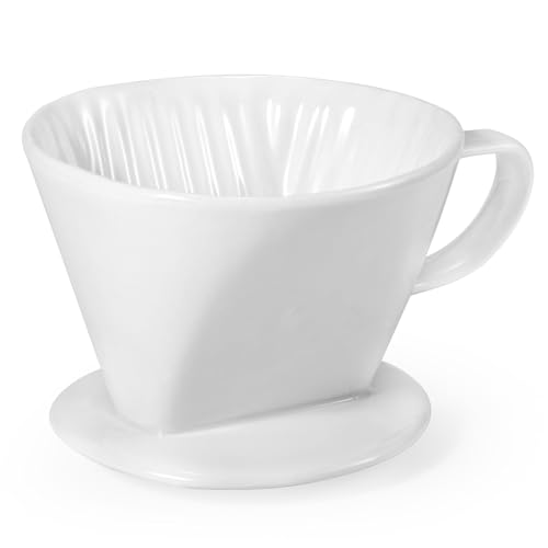 Comparison: Best Starbucks Pour Over Ceramic 7 Noarixa Pour Over Coffee Dripper, Ceramic Pour Over Coffee Maker with 3 Holes Flat Bottom, Easy Manual Brew Maker, Porcelain Slow Filter Cone for Travel, Camping, Office, Home, WH