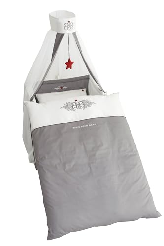 Cot set 'Rock Star Baby 1', 4-piece, bed set with bed linen 100 x 135 cm,...