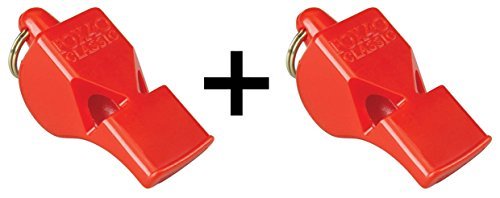 Fox 40 Silbato Árbitro seguridad perro rescate Lifeguard, color rojo (Pack de 2)