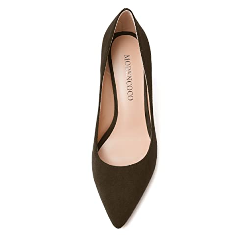 MODENCOCO Womens Fashion Slip On Pointed Toe Sexy Party Suede Stiletto High Heel Pumps Dress Shoes 3.5 Inch3