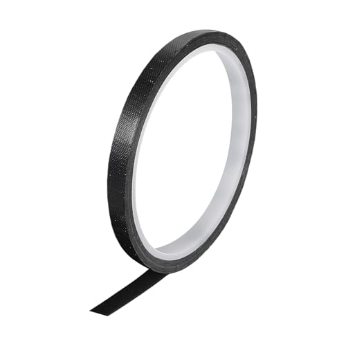 Image of MECCANIXITY High Temperature Tape 10mm PTFE Coated Fabric Tape Heat Resistant Tape for Vacuum Sealers Adhesive Tape 10m /33ft Black 0.13mm Thickness