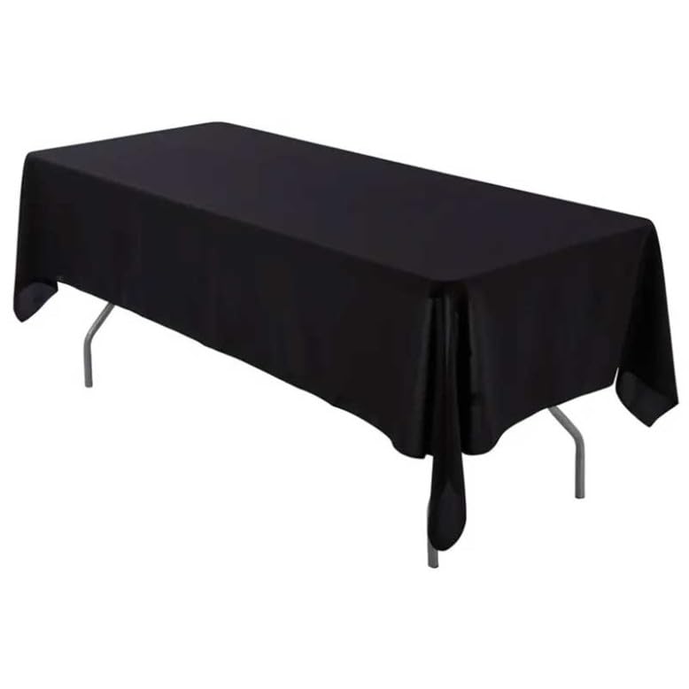 Dragées Anahita Nappe Buffet Noire Tissu 180x300cm | Table de Fêtes | Tissu Haute Qualité (180g/m2)