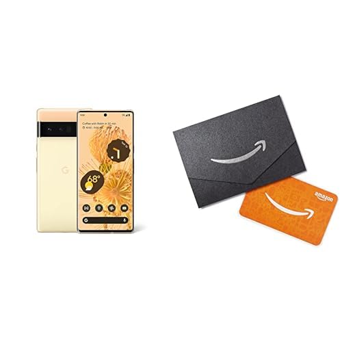 Google Pixel 6 Pro - 5G Android Phone - Unlocked Smartphone with Advanced Pixel Camera and Telephoto Lens - 128GB - Sorta Sunny + $10 Amazon Gift Card