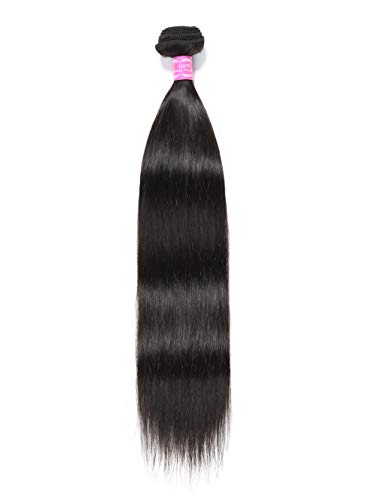 Brazilian Straight Human Hair 1 Bundles Unprocessed Virgin Human Hair Bundles Hair Extensions Natural Color (18 Inch, Bundle)