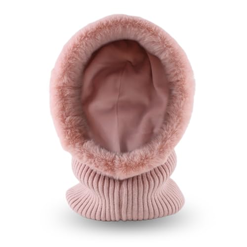 Image of Winter Fleece Balaclava Warm Men Hood Hat Knitted Hooded Scarf for Women Unisex Skull Cap