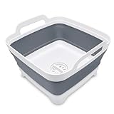 4 Gal(9L) Collapsible Dish Basin with Drain Plug, Space Savi...