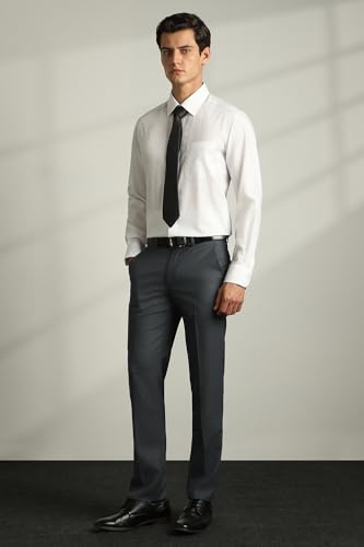 Image of Van Heusen Men's Mid Rise Slim Fit Premium Formal Trousers | Superior Comfort | Auto-Flex Waist Band | Soft Touch