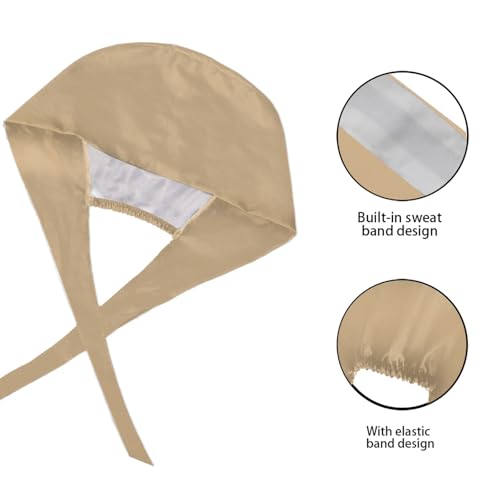 Gorro quirúrgico con botones y banda absorbente Tan miniatura 3