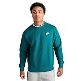 nike bv2662-381 m nsw club crw bb maglia lunga uomo geode teal/white taglia xl