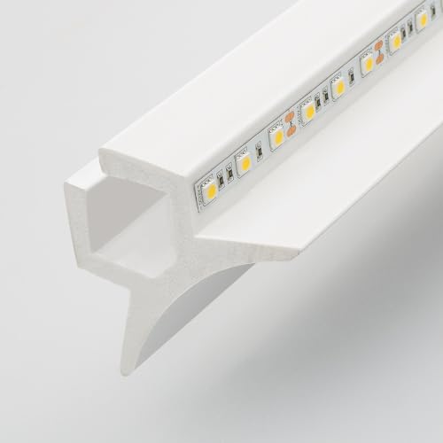 LEDKIA LIGHTING - Moulure Arc 2m pour 2 Rubans LED | Éclairage décoratif indirect | Installation facile, Blanc, Plastique
