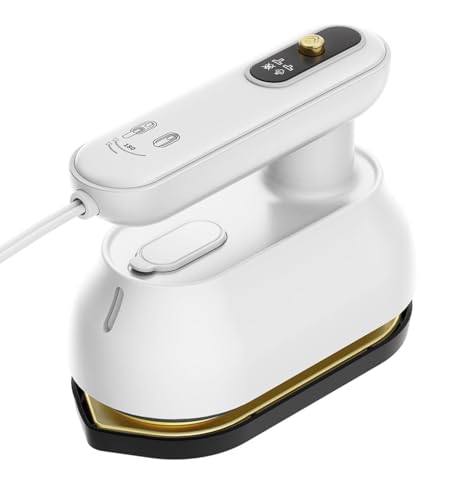 アイロン スチームアイロン 小型携帯アイロン、ハンディアイロン、コード付きハンドルで180度回転10秒で身が立ちます1200w高出力、乾湿両用軽量&簡単操作で水漏れ防止脱臭除菌軽量シワ伸ばしスチームアイロンセット過熱保護家族旅行出張のサムネイル