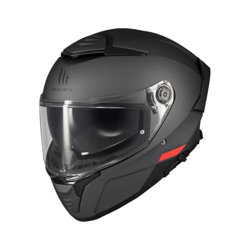 Casco MT Thunder 4 SV – Casco Moto Integral con Visor Solar Full Vision, Pantalla Antivaho Compatible con Pinlock, Interior Lavable y Calota HIRP | Homologado ECE 22.06 & Dot Titanio Mate Talla XL